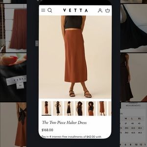 The Two Piece Halter Dress - VETTA - XS - Black/Adobe